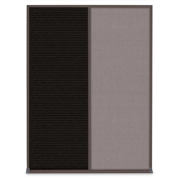 United Visual Products Single Door Radius Corkboard, 36"X36", S UV8002-SATIN-BLACK - main